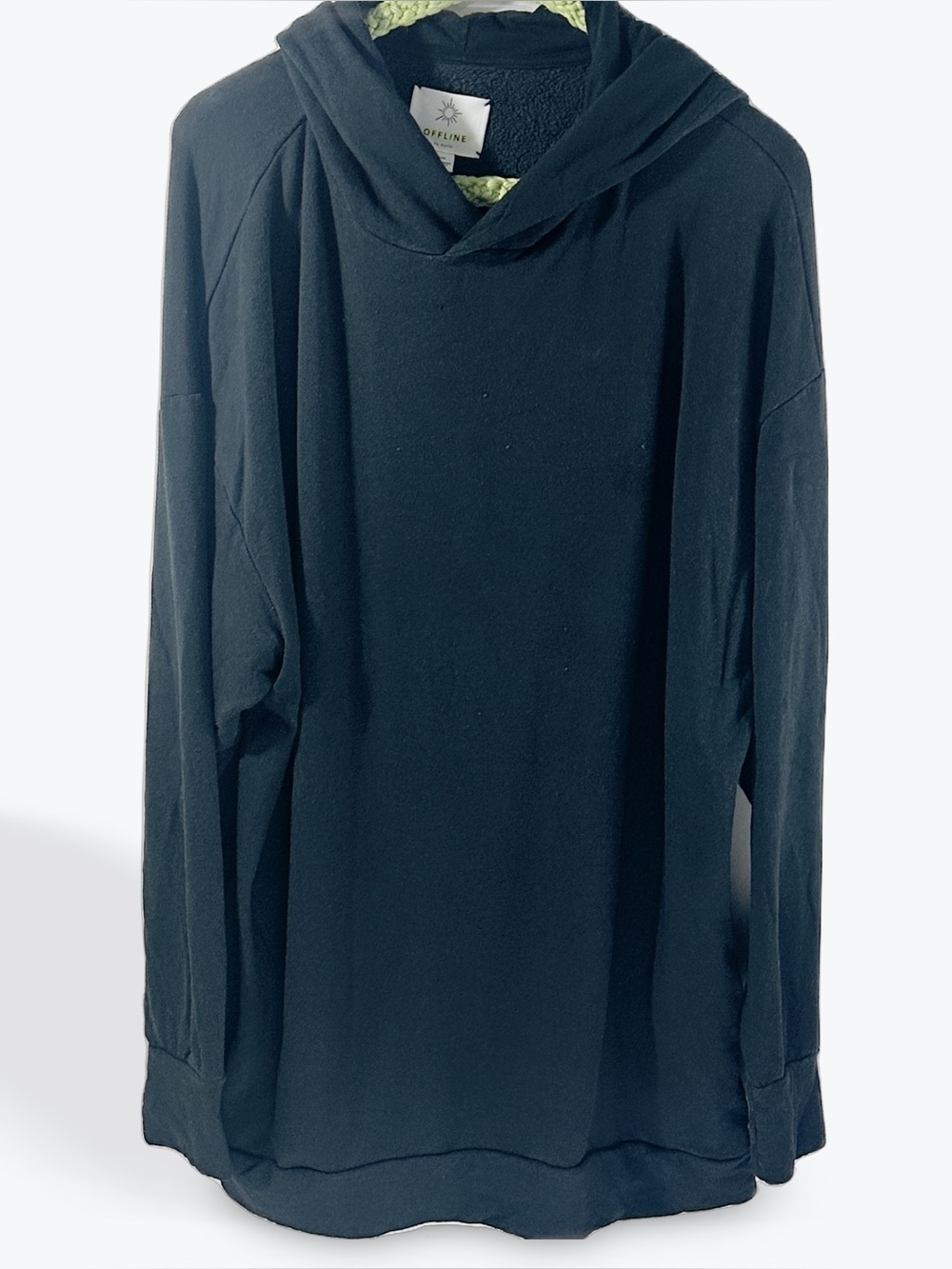 Aerie Black Crewneck Hoodie Sweater Large with pockets